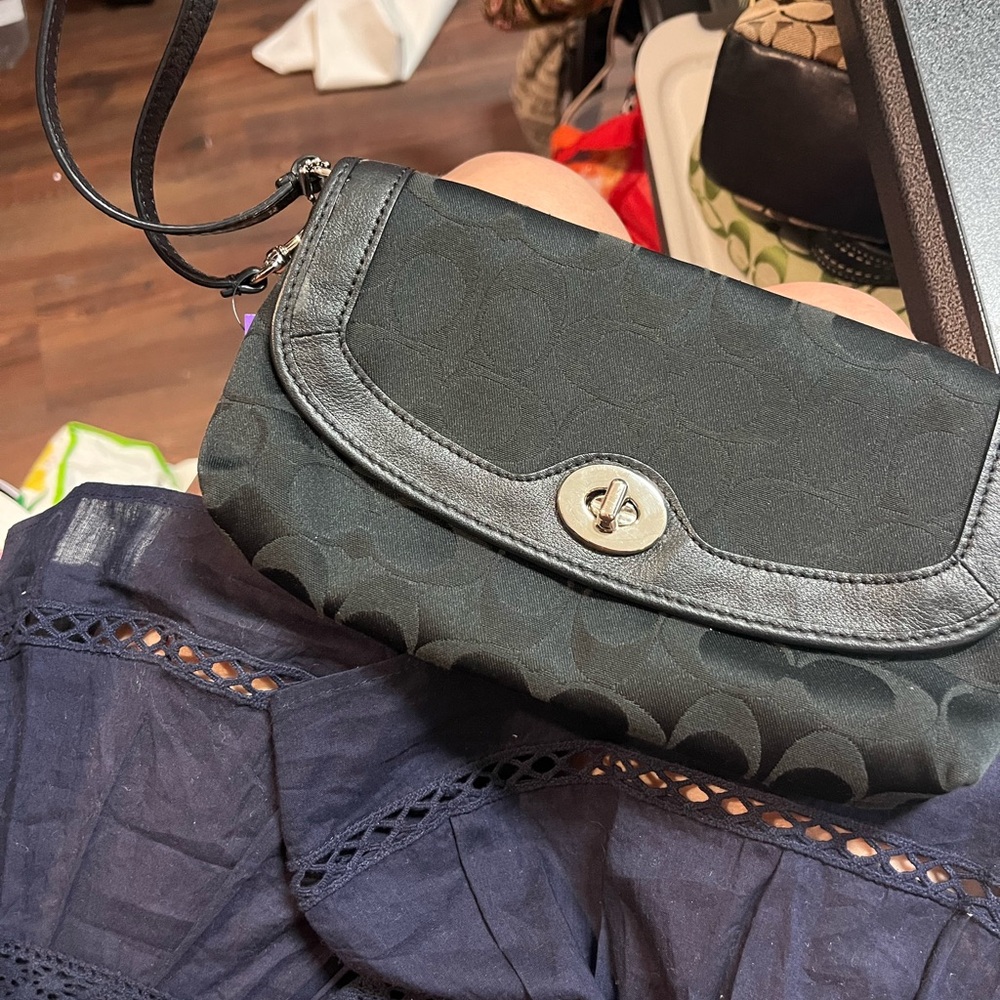 Coach Black Clutch with Wristlet